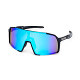 ES16 Enzo Brille. Schwarz mit eisblauer Linse. + 2 zusätzliche Linsen