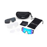 ES16 Enzo Brille. Schwarz mit eisblauer Linse. + 2 zusätzliche Linsen
