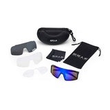 ES16 Enzo Brille. Schwarz mit silberner Linse. + 2 zusätzliche Linsen