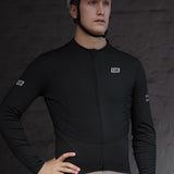 ES16 Thermo-Fleece-Radtrikot. Schwarz