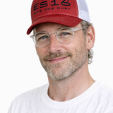 ES16 Cap Tiefrot+weißes Mesh.