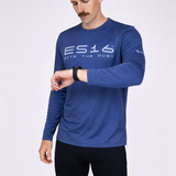 ES16 Laufshirt LS – Performance Merino Blend Blau