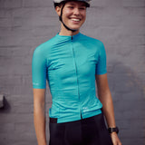 ES16 Radtrikot Stripes Hellblau - Damen