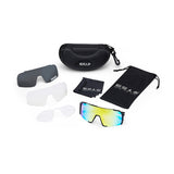 ES16 Enzo Fahrradbrille. Schwarz mit goldener Linse.