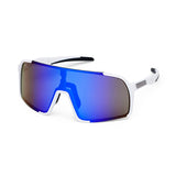 ES16 Enzo Fahrradbrille. Weiß mit blauer Linse.