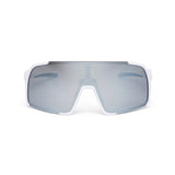 ES16 Enzo Fahrradbrille. Weiß mit silberner Linse.