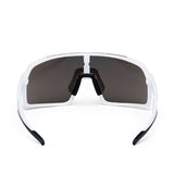 ES16 Enzo Fahrradbrille. Weiß mit silberner Linse.